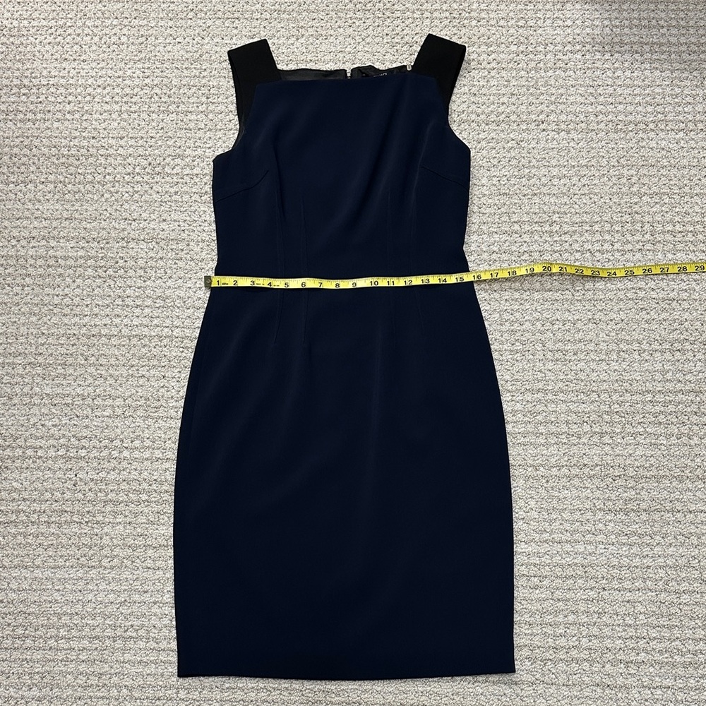 Elegant Blue with Black Sleeveless Dress